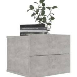 Yöpöydät 2kpl betoninharmaa 40x30x30 cm lastulevy