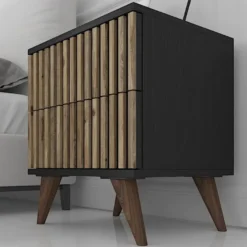 Yöpöytä Linento Furniture FRN-9011, musta/atlassetri