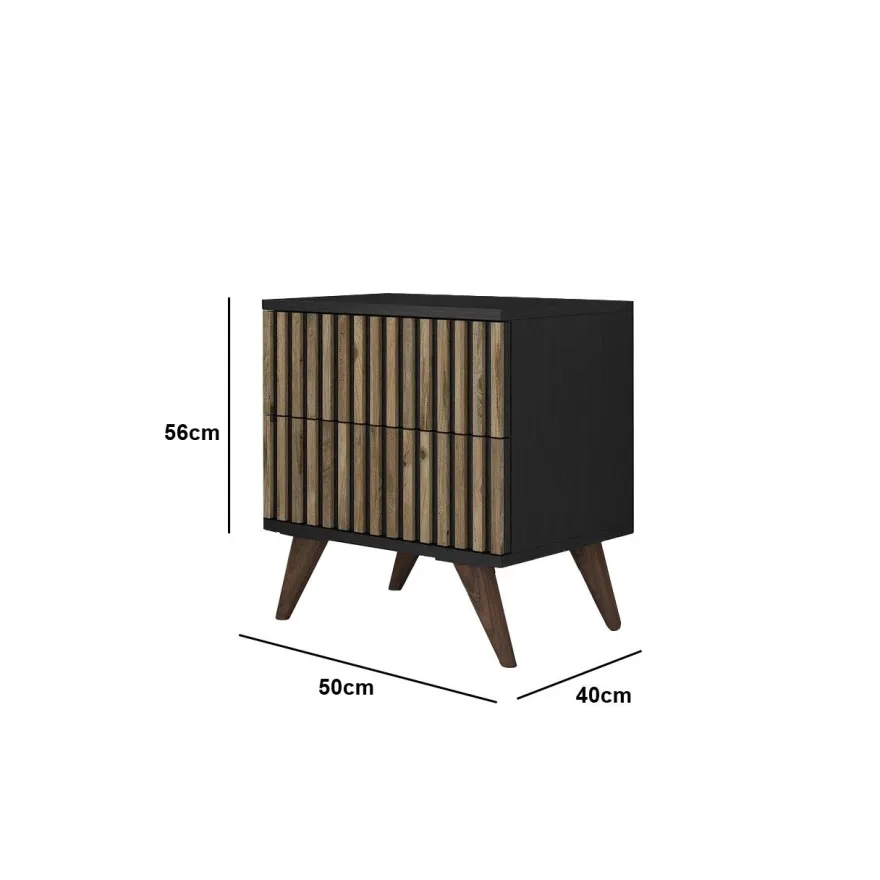 Yöpöytä Linento Furniture FRN-9011, musta/atlassetri