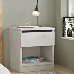 Yöpöytä Linento Furniture LV26, hopeanharmaa