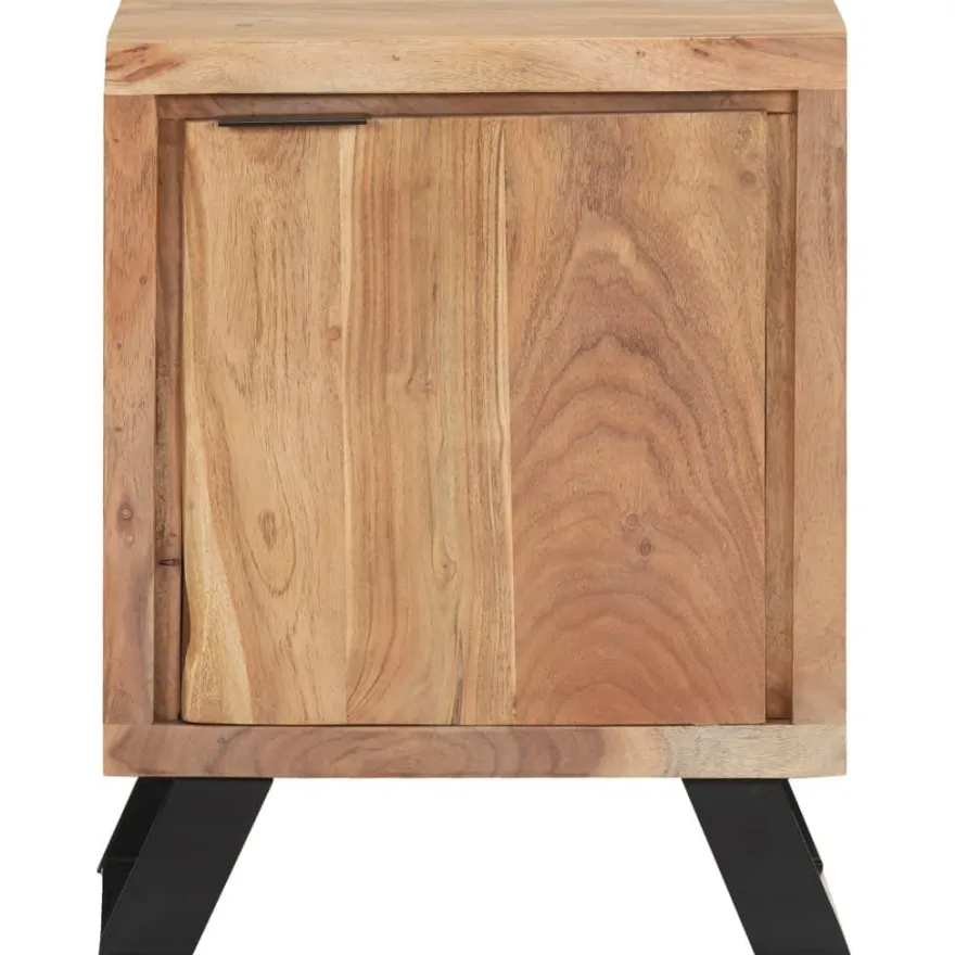 Yöpöytä 40x30x50 cm akaasiapuu luonnolliset puureunat