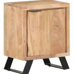 Yöpöytä 40x30x50 cm akaasiapuu luonnolliset puureunat