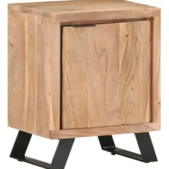 Yöpöytä 40x30x50 cm akaasiapuu luonnolliset puureunat