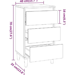 Yöpöytä, 40x35x70 cm tekninen puu, eri värejä (28457)